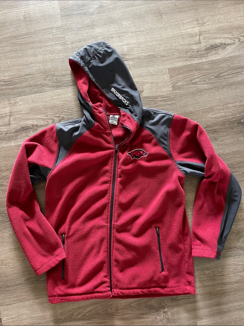 Colosseum Red & Gray Kids Hooded Fleece Jacket